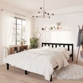 vidaXL Massivholzbett Schwarz Kiefer 135x190 cm 4FT6 Double
