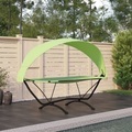 vidaXL Outdoor-Loungebett mit Dach Grün Stahl und Oxford-Stoff