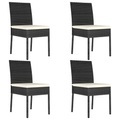 vidaXL Garten-Essstühle 4 Stk. Poly Rattan Schwarz