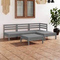 vidaXL 5-tlg. Garten-Lounge-Set Kiefer Massivholz Grau