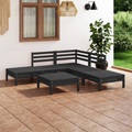 vidaXL 6-tlg. Garten-Lounge-Set Massivholz Kiefer Schwarz