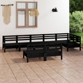 vidaXL 8-tlg. Garten-Lounge-Set Massivholz Kiefer Schwarz
