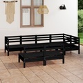 vidaXL 7-tlg. Garten-Lounge-Set Massivholz Kiefer Schwarz