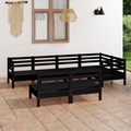 vidaXL 7-tlg. Garten-Lounge-Set Massivholz Kiefer Schwarz