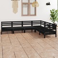 vidaXL 6-tlg. Garten-Lounge-Set Massivholz Kiefer Schwarz