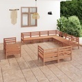 vidaXL 11-tlg. Garten-Lounge-Set Massivholz Kiefer Honigbraun
