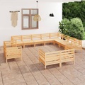 vidaXL 12-tlg. Garten-Lounge-Set Massivholz Kiefer