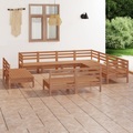 vidaXL 11-tlg. Garten-Lounge-Set Massivholz Kiefer Honigbraun