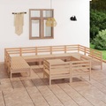vidaXL 12-tlg. Garten-Lounge-Set Massivholz Kiefer