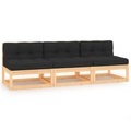 vidaXL 3-tlg. Garten-Lounge-Set mit Kissen Massivholz Kiefer