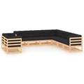 vidaXL 9-tlg. Garten-Lounge-Set mit Anthrazit Kissen Kiefernholz