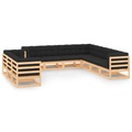 vidaXL 10-tlg. Garten-Lounge-Set mit Anthrazit Kissen Kiefernholz