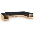 vidaXL, vidaXL 11-tlg. Garten-Lounge-Set mit Anthrazit Kissen Kiefernholz