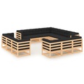 vidaXL, vidaXL 13-tlg. Garten-Lounge-Set mit Anthrazit Kissen Kiefernholz