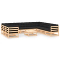 vidaXL 11-tlg. Garten-Lounge-Set mit Anthrazit Kissen Kiefernholz