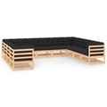vidaXL 11-tlg. Garten-Lounge-Set mit Anthrazit Kissen Kiefernholz