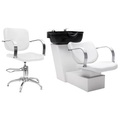 vidaXL Waschsessel mit Friseurstuhl Kunstleder