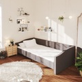 vidaXL, vidaXL Tagesbett mit Matratze USB Dunkelgrau Stoff 90x200 cm