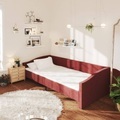 vidaXL Tagesbett mit Matratze USB Weinrot Stoff 90x200 cm