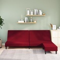 vidaXL Schlafsofa 2-Sitzer mit Fußhocker Weinrot Samt