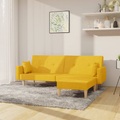 vidaXL Schlafsofa 2-Sitzer mit Fußhocker Gelb Stoff