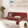 vidaXL Schlafsofa 2-Sitzer mit Fußhocker Weinrot Stoff