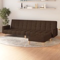 vidaXL Schlafsofa 2-Sitzer mit Fußhocker Braun Stoff
