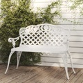 vidaXL Gartenbank 108 cm Aluminiumguss Weiß