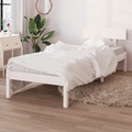 vidaXL Massivholzbett Weiß Massivholz Kiefer 75x190 cm UK Small Single