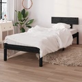 vidaXL Massivholzbett Schwarz Massivholz Kiefer 90x190 cm UK Single