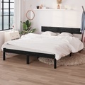 vidaXL Massivholzbett Schwarz Kiefer 120x190 cm UK Small Double