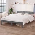 vidaXL Massivholzbett Grau Kiefer 120x200 cm