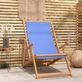 vidaXL, vidaXL Strandstuhl Klappbar Massivholz Teak Blau