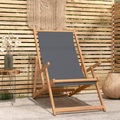 vidaXL, vidaXL Strandstuhl Klappbar Massivholz Teak Grau