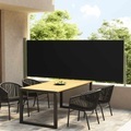vidaXL Seitenmarkise Ausziehbar 117x300 cm Schwarz