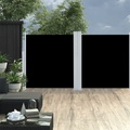 vidaXL Seitenmarkise Ausziehbar Schwarz 117x600 cm
