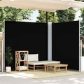 vidaXL Seitenmarkise Ausziehbar Schwarz 220x600 cm