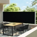 vidaXL Seitenmarkise Ausziehbar 140x600 cm Schwarz