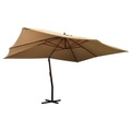 vidaXL, vidaXL Ampelschirm mit Holzmast 400x300 cm Taupe