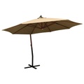 vidaXL Ampelschirm mit Holzmast 350 cm Taupe