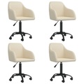 vidaXL Esszimmerstühle 4 Stk. Drehbar Creme Samt