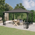 vidaXL, vidaXL Pavillon mit Seitenwänden & Doppeldach 3x4 m Anthrazit