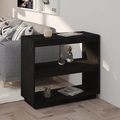 vidaXL Bücherregal Schwarz 80x35x71 cm Massivholz Kiefer
