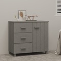 vidaXL Sideboard Hellgrau 90x40x80 cm Massivholz Kiefer