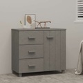 vidaXL Sideboard Hellgrau 90x40x80 cm Massivholz Kiefer