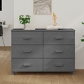 vidaXL Sideboard HAMAR Dunkelgrau 113x40x80 cm Massivholz Kiefer