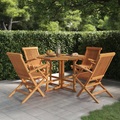 vidaXL, vidaXL 5-tlg. Garten-Essgruppe Klappbar Massivholz Teak