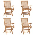 vidaXL Klappbare Gartenstühle 4 Stk. Massivholz Teak