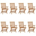 vidaXL Klappbare Gartenstühle 8 Stk. Massivholz Teak