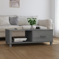 vidaXL Couchtisch Dunkelgrau 100x55x35 cm Massivholz Kiefer